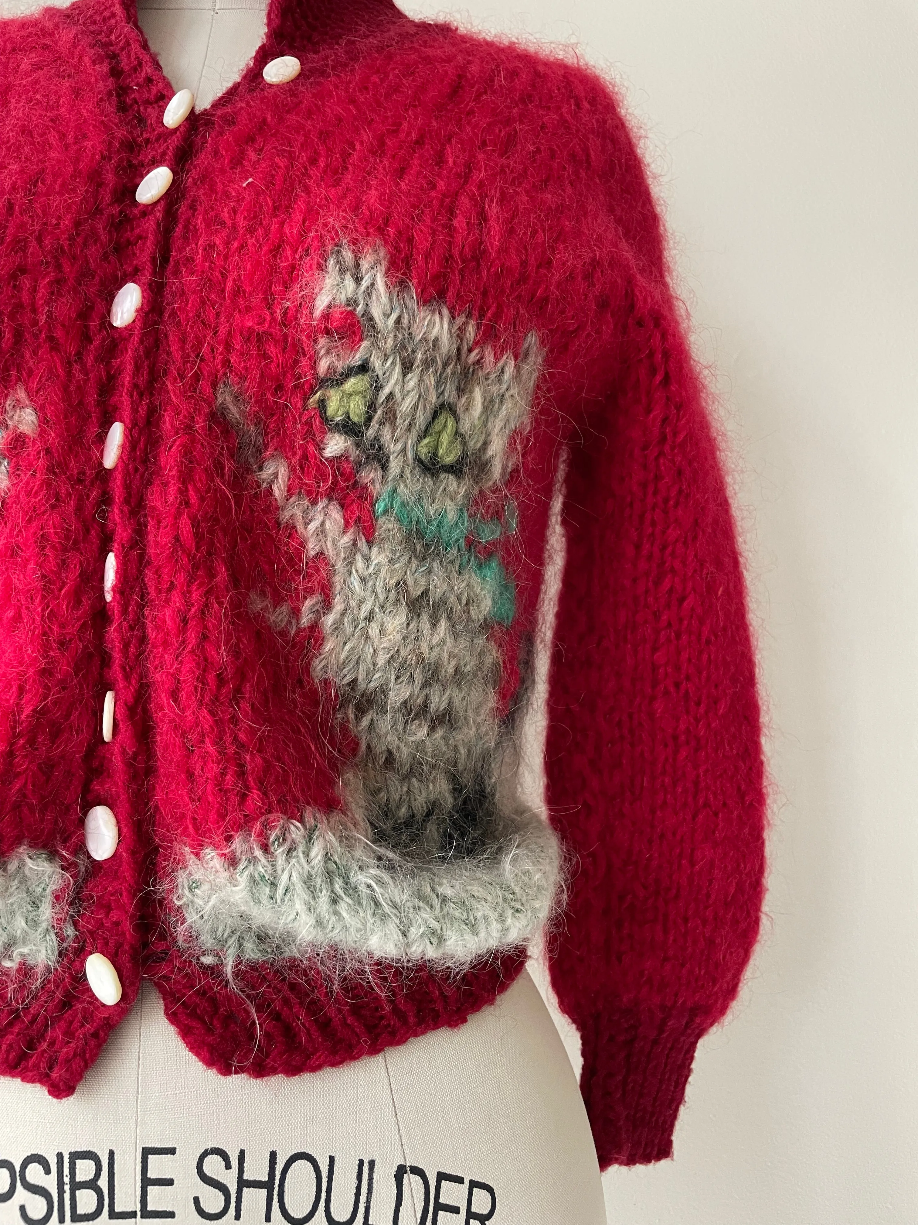 Twin Kitties Mohair Cardigan | 1950s