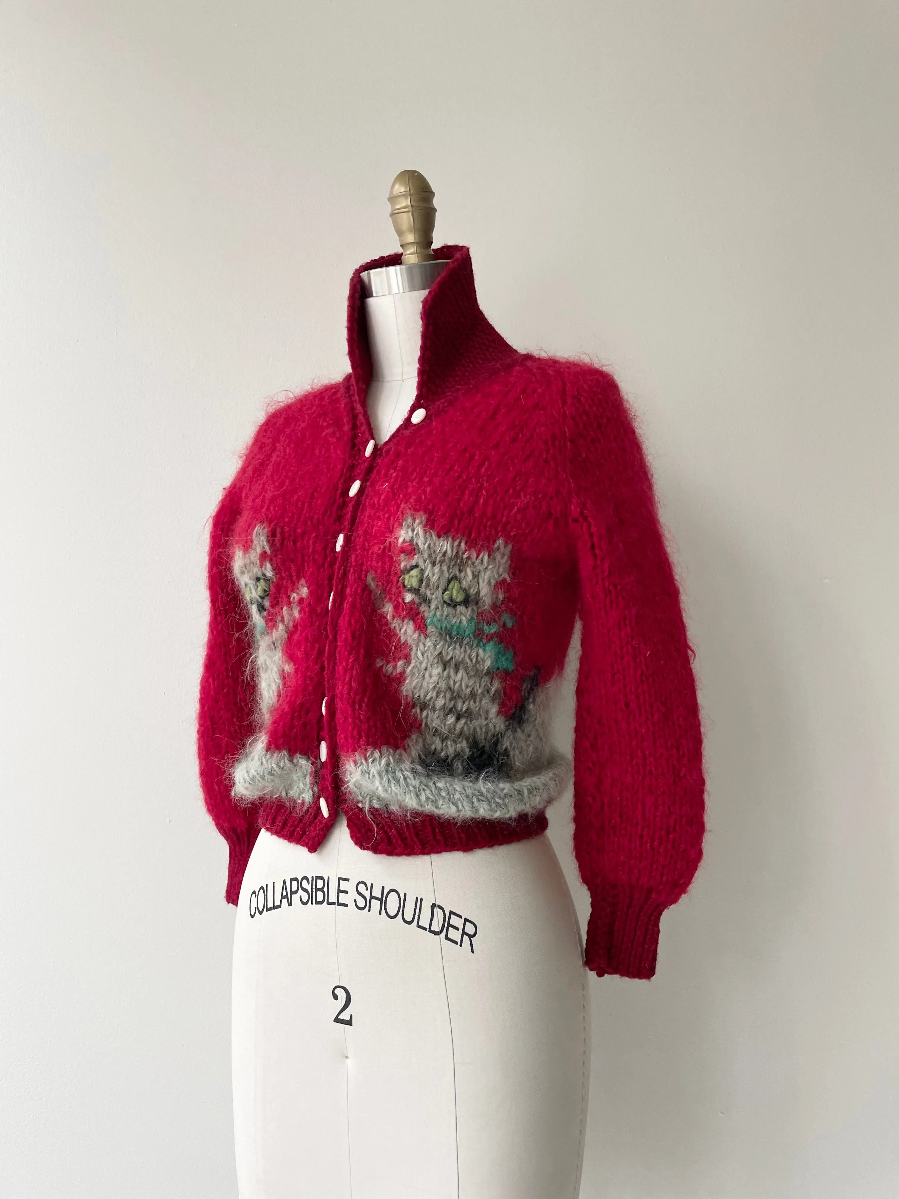 Twin Kitties Mohair Cardigan | 1950s