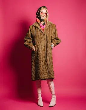 Vintage faux fur long coat