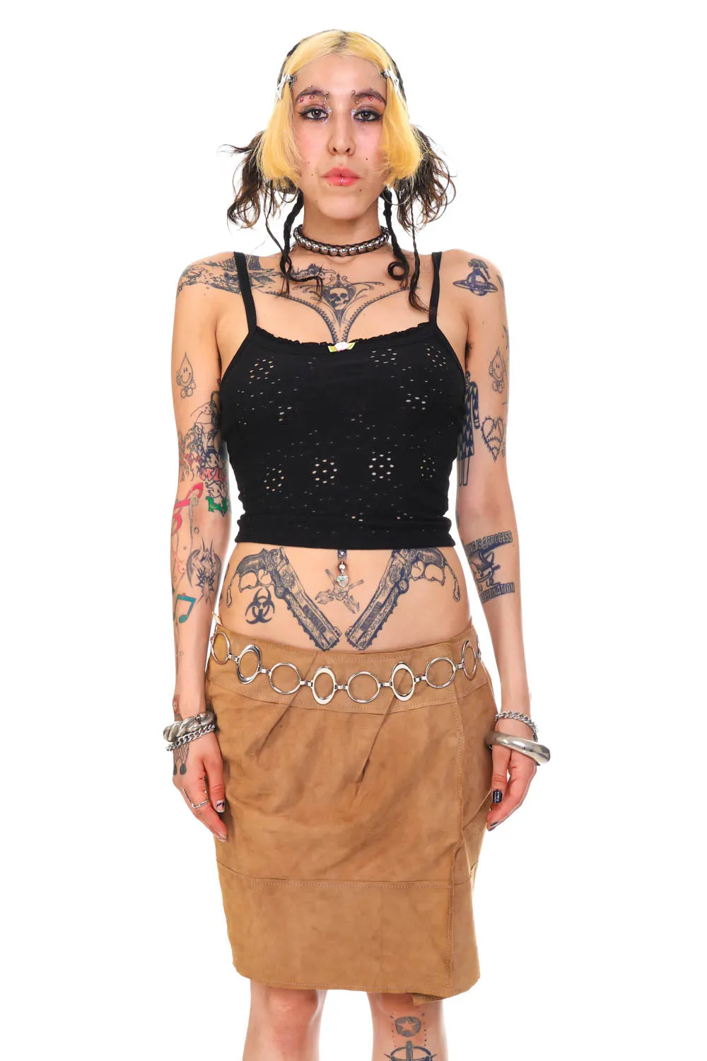 Vintage Y2K Soft Suede Leather Skirt - M/L