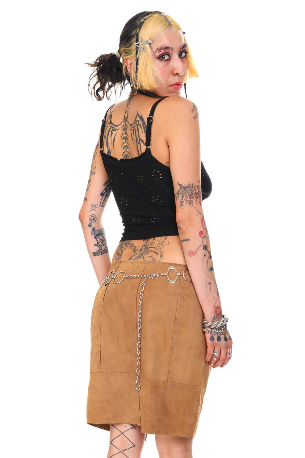 Vintage Y2K Soft Suede Leather Skirt - M/L