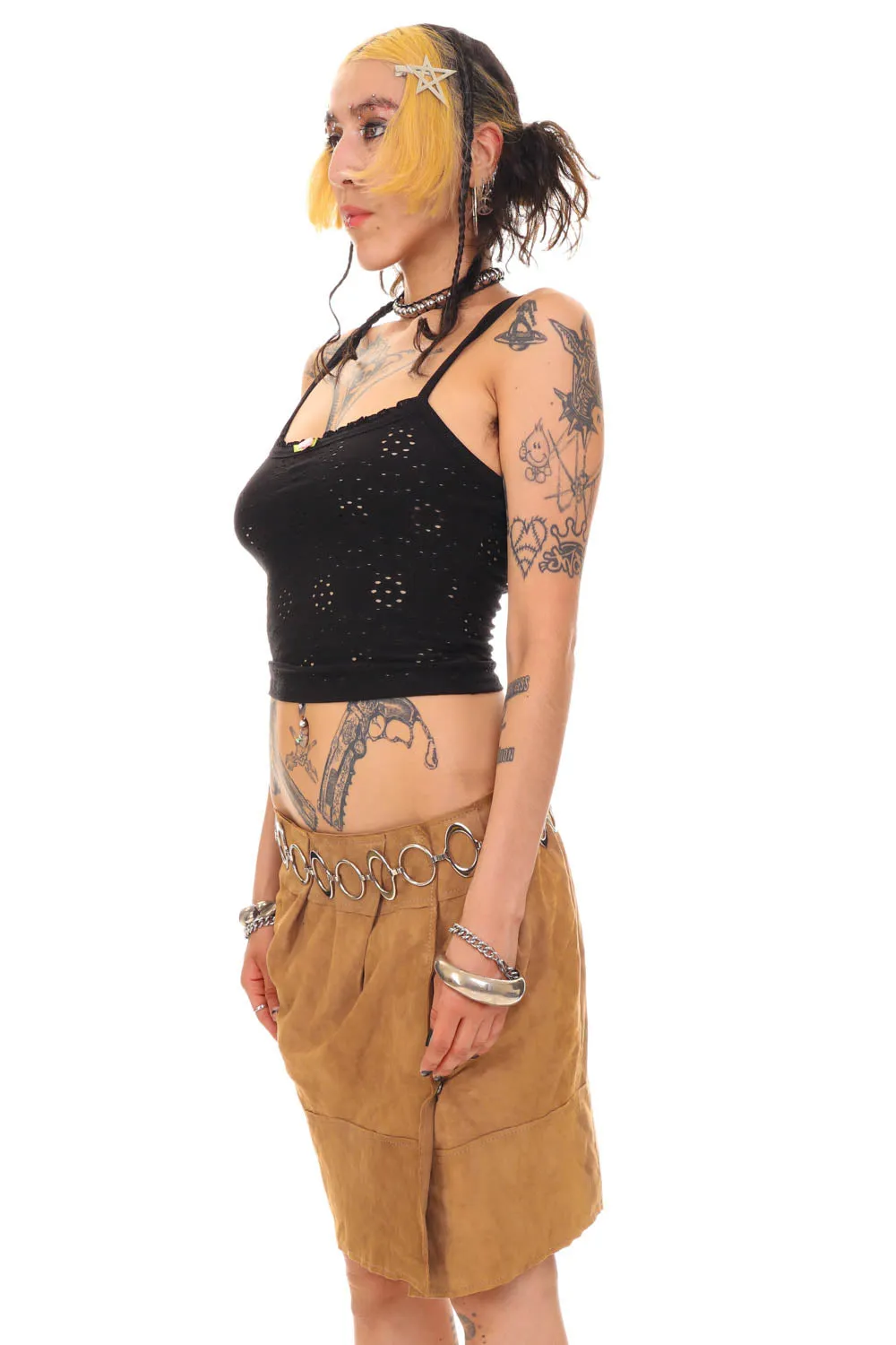 Vintage Y2K Soft Suede Leather Skirt - M/L