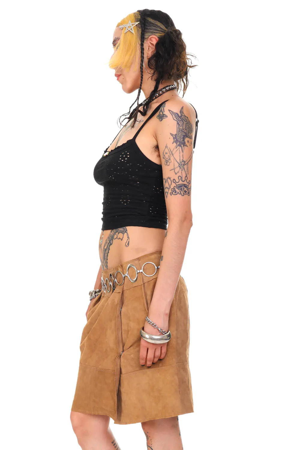 Vintage Y2K Soft Suede Leather Skirt - M/L