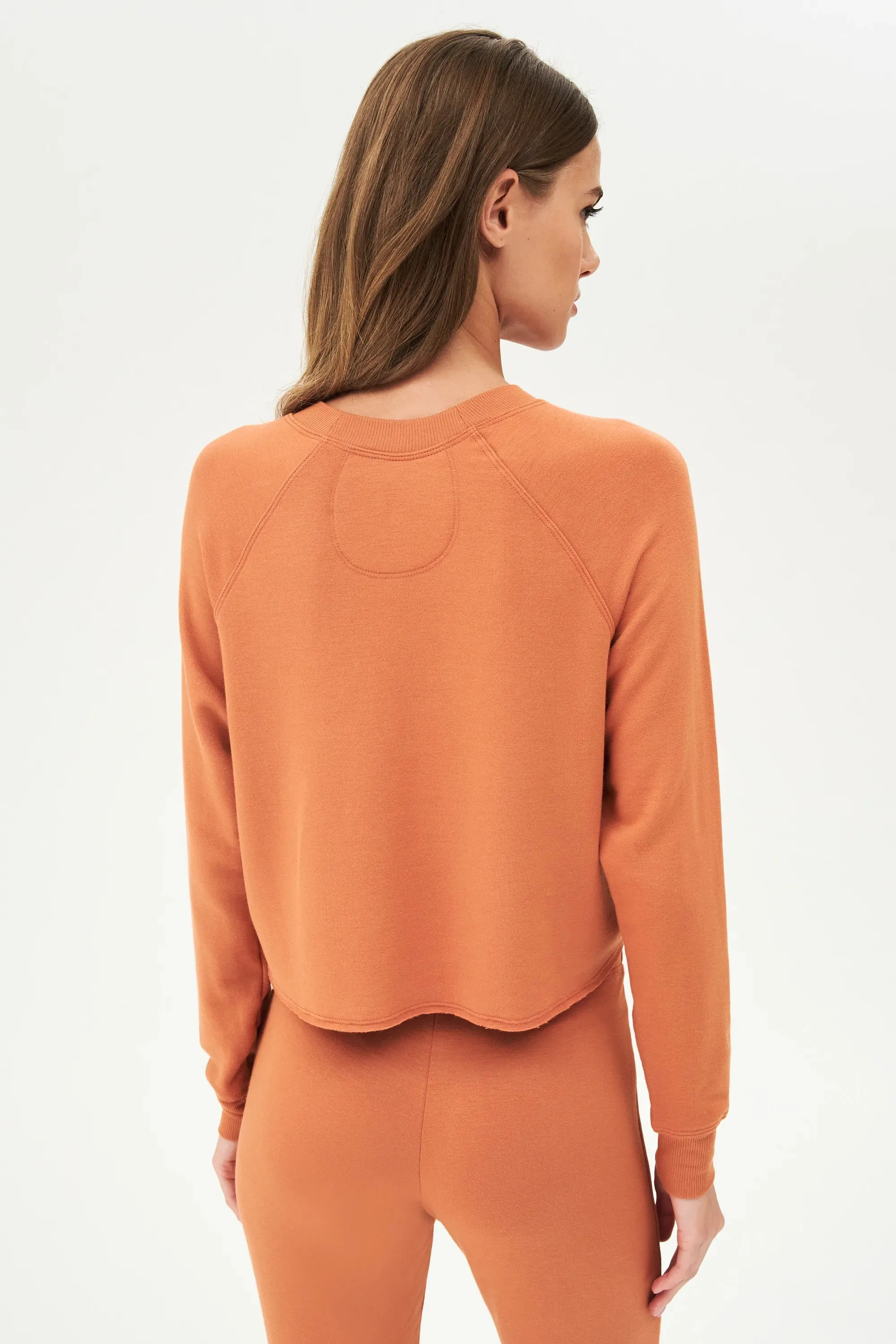 Warm Up Crop Fleece Sweatshirt Pecan