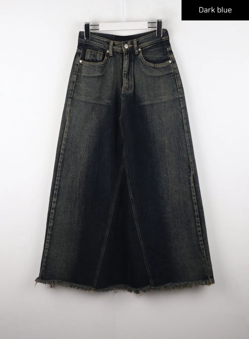 Washed Denim Maxi Skirt CD318