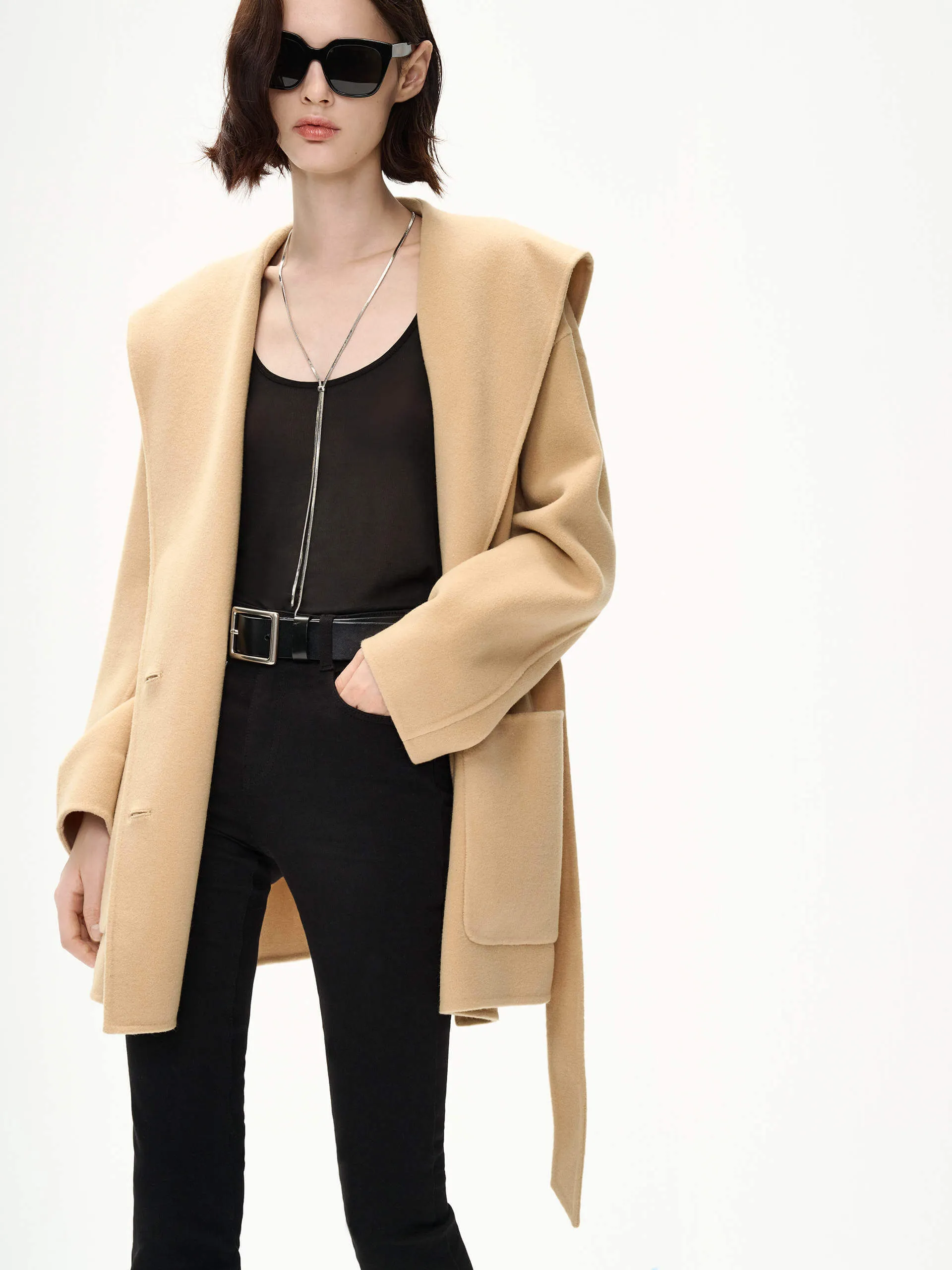 Wide Collar Wool Coat