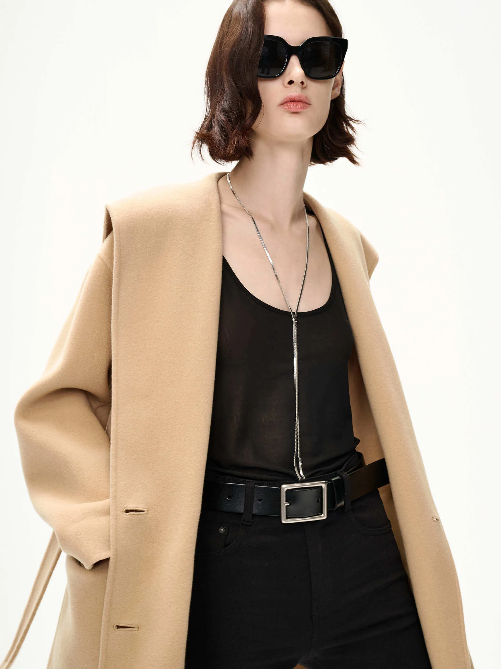 Wide Collar Wool Coat