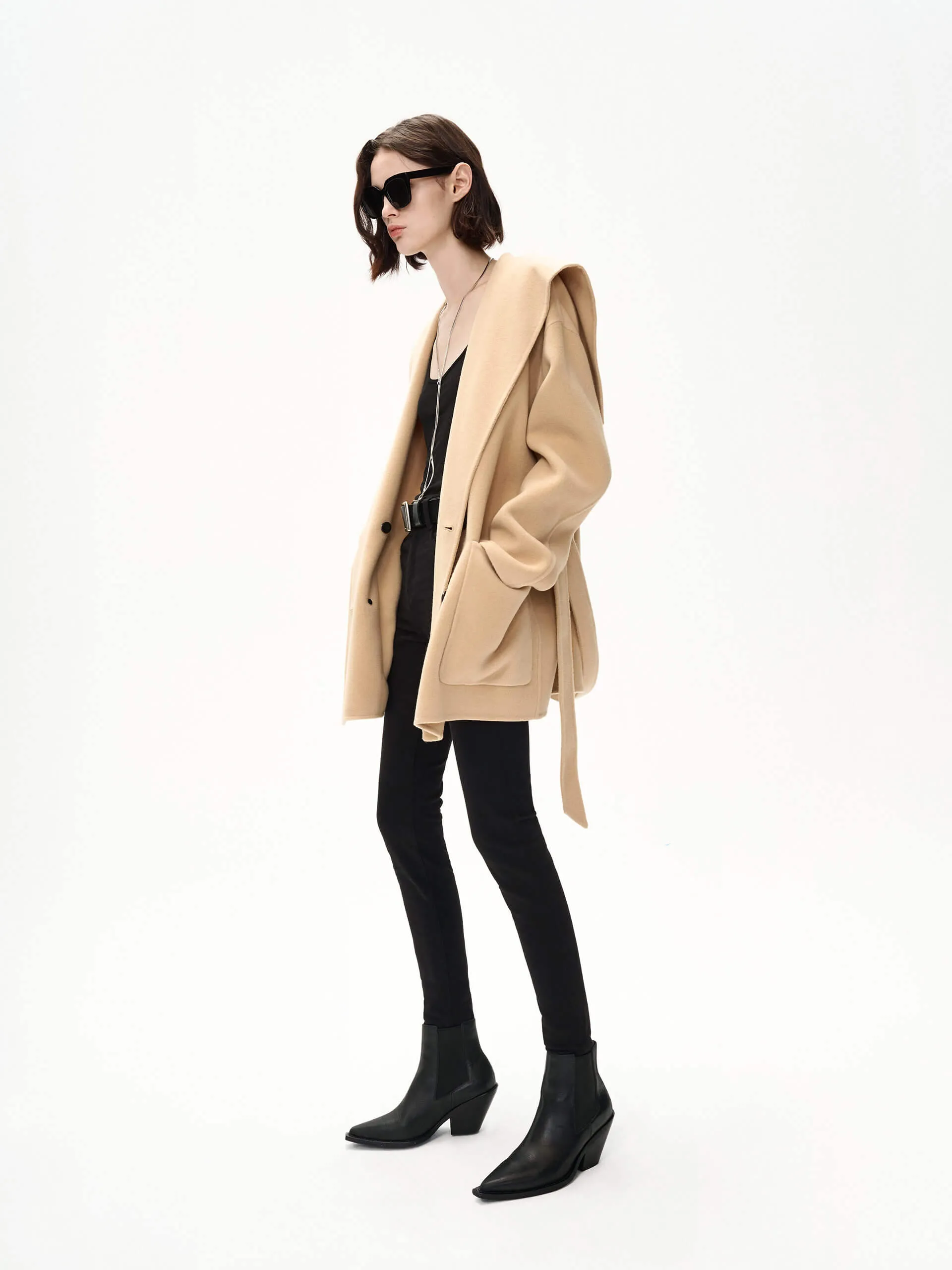 Wide Collar Wool Coat