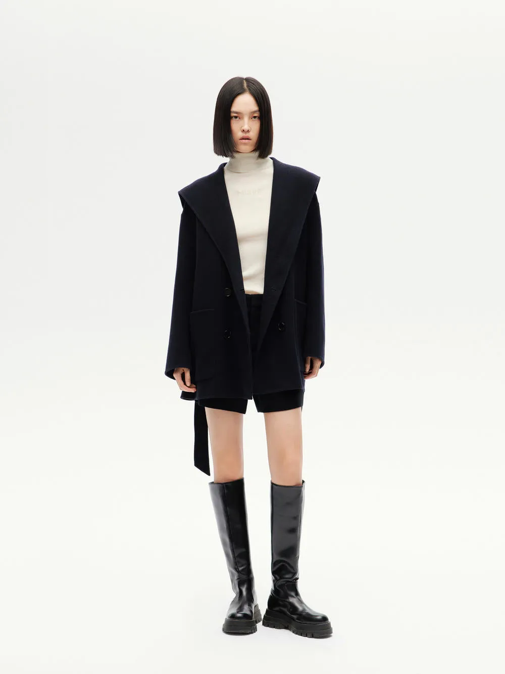 Wide Collar Wool Coat