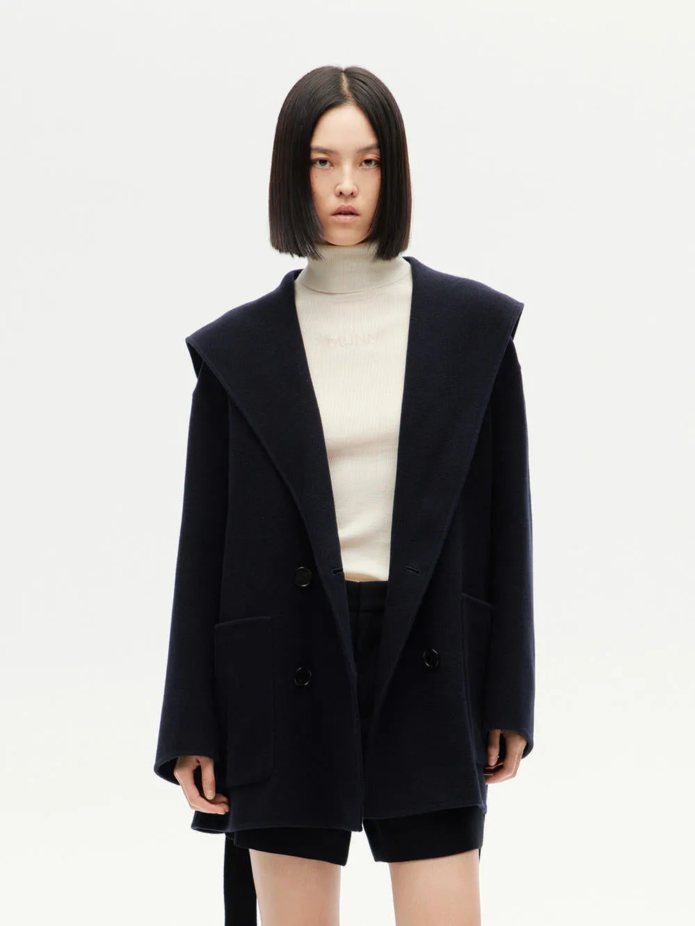 Wide Collar Wool Coat