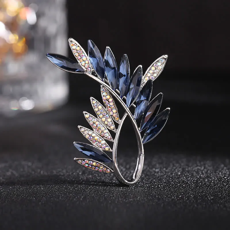 Women's Olive Branch Crystal Brooch