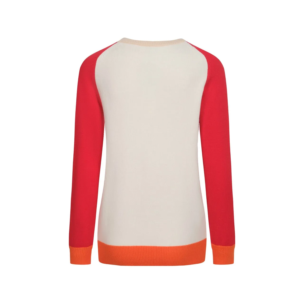 Women's red sun jacquard shoulder sweater