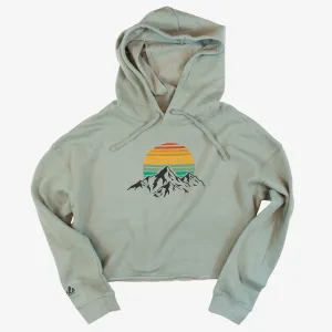 Women's Retro Mountain Cropped Hoodie