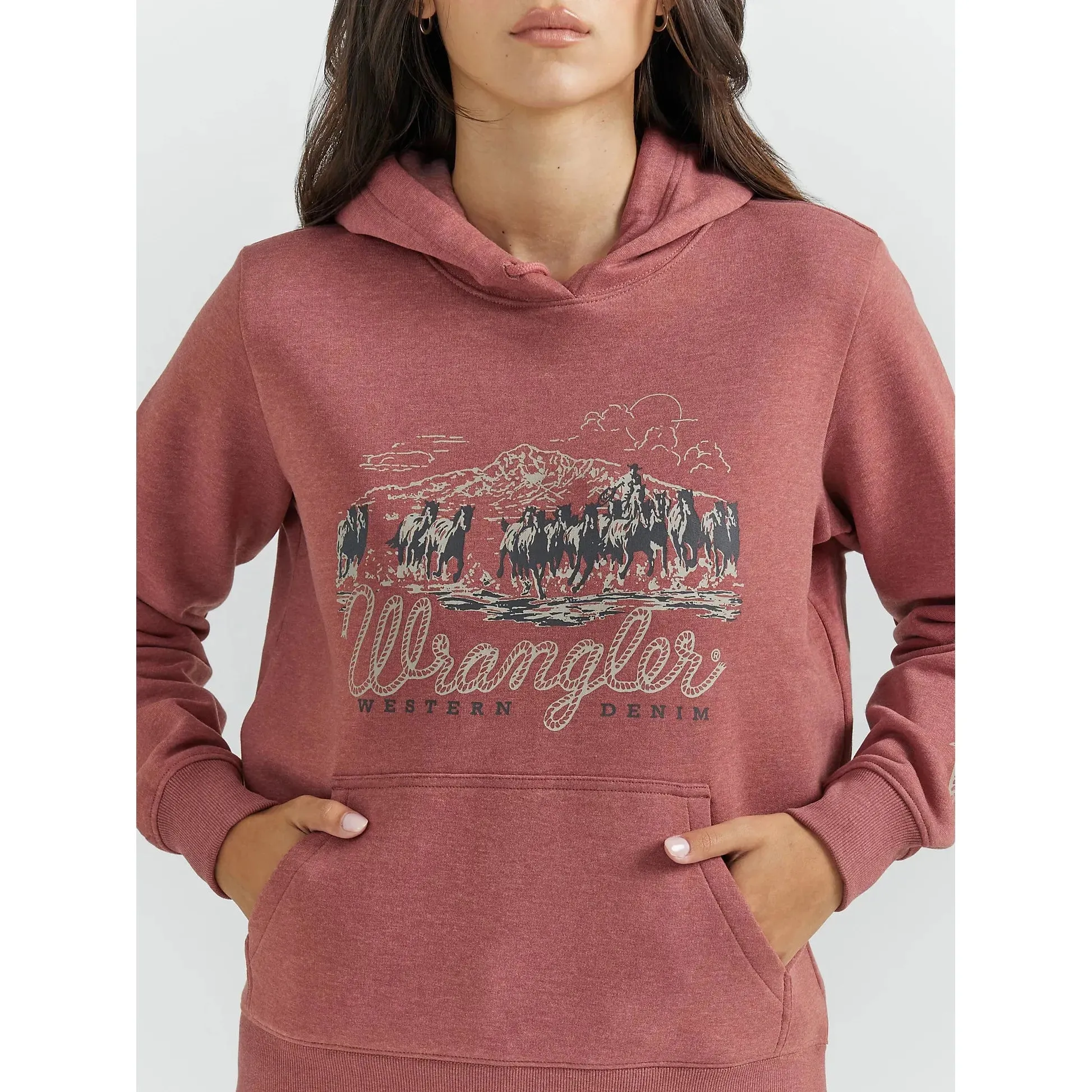 Women's Wrangler Horse Stampede Hoodie in Cowhide