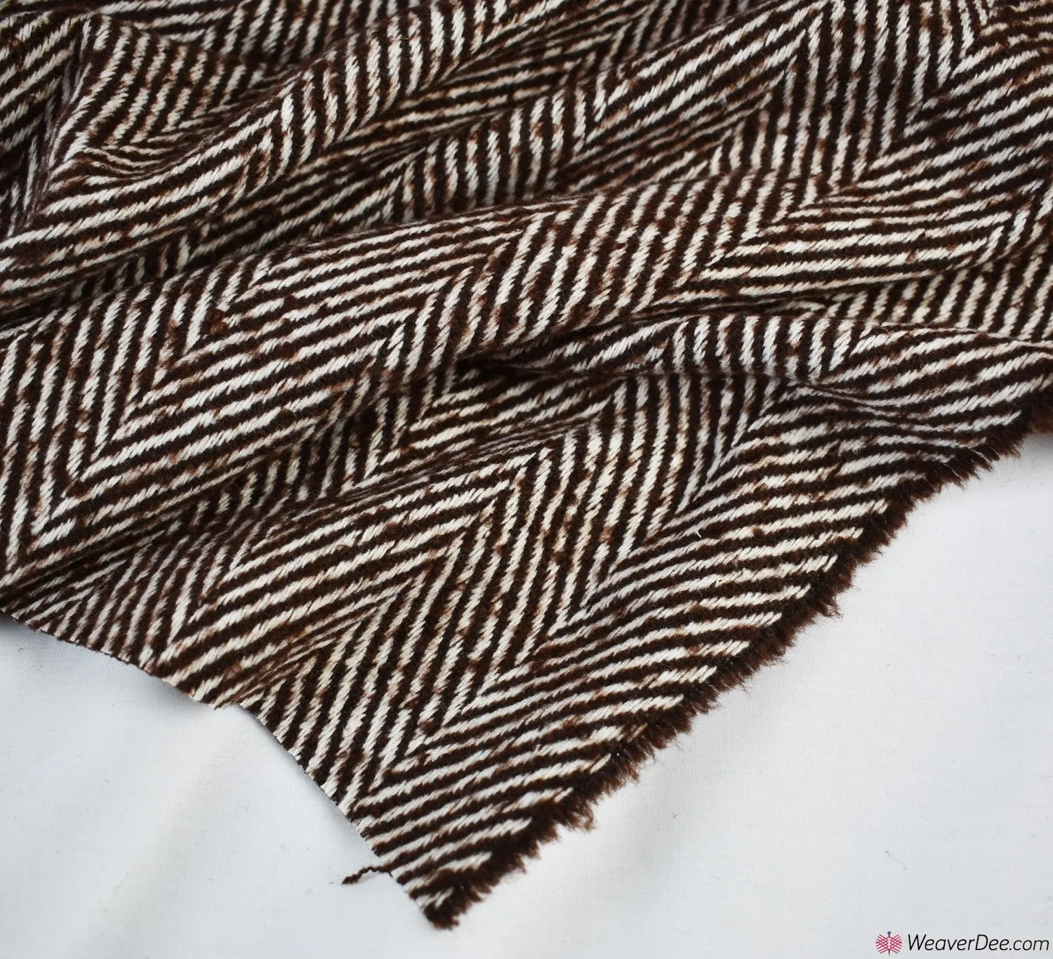 Wool Blend Fabric - Classic Herringbone Brown