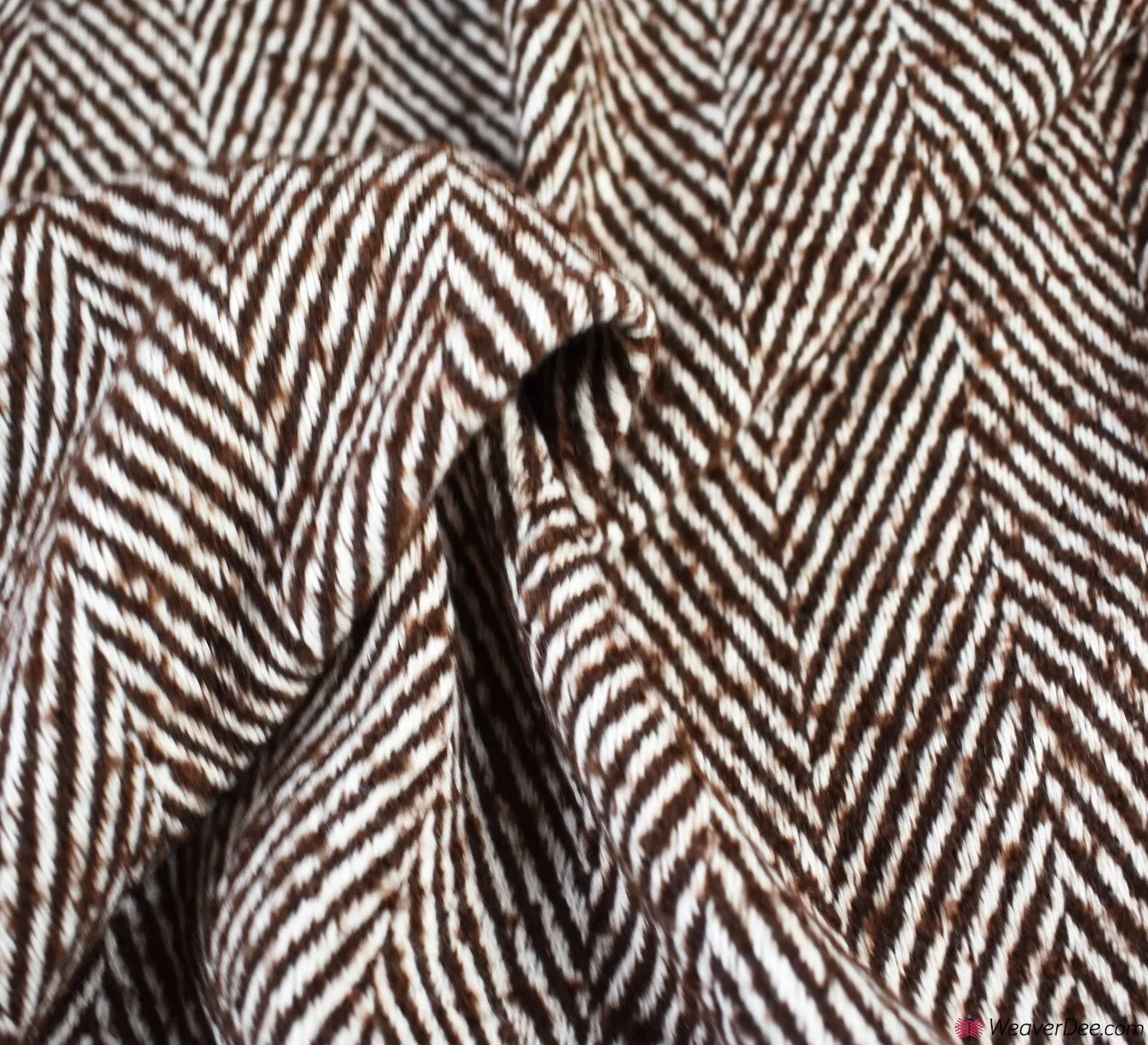 Wool Blend Fabric - Classic Herringbone Brown